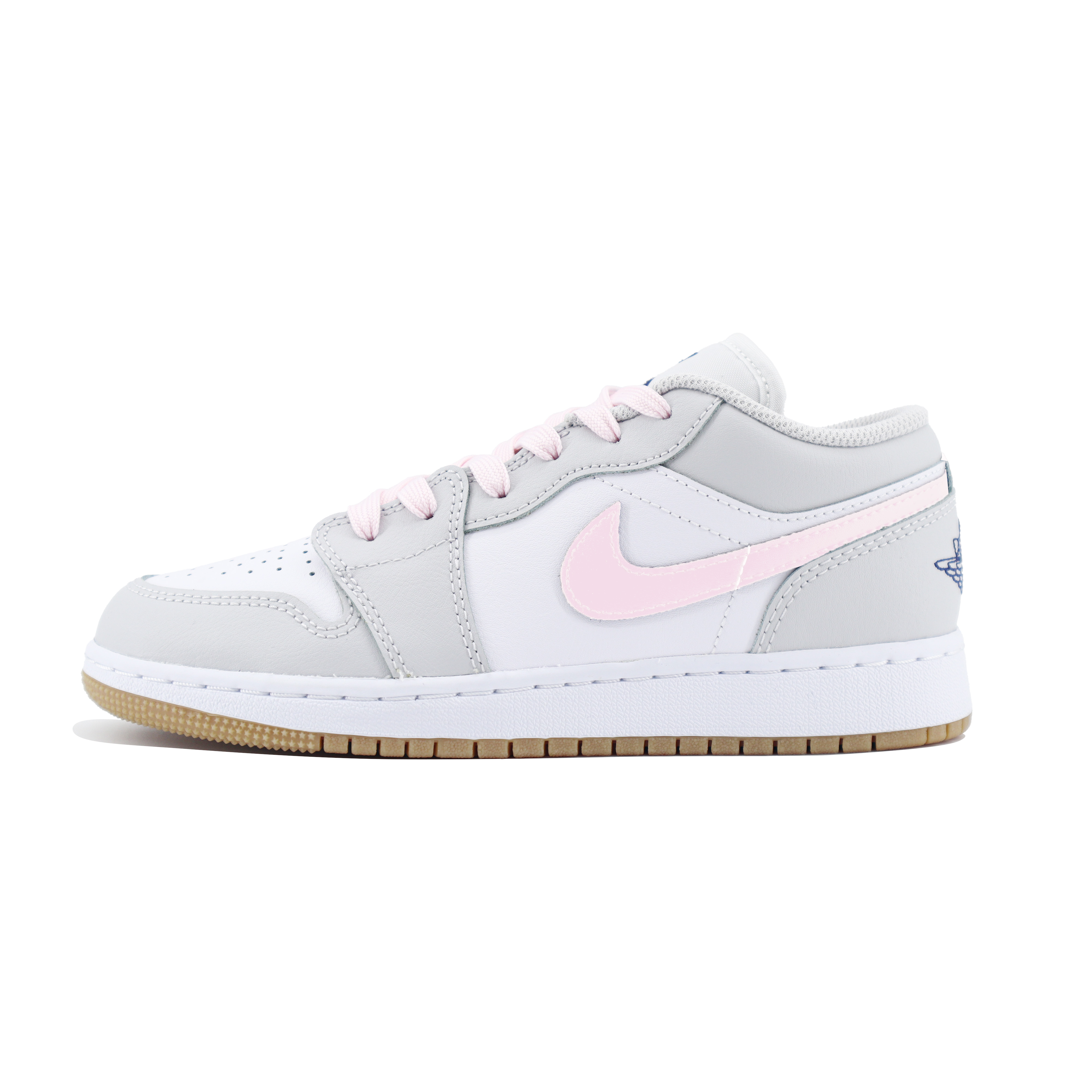 Jordan Air Jordan 1 Low Top Vintage Basketball Shoes Unisex Gray Pink
