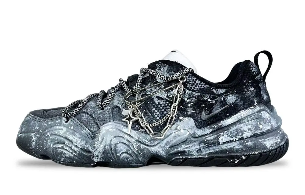 Nike Tech Hera Arctic Abrasion Resistant Low top Casual Shoes Unisex Black White