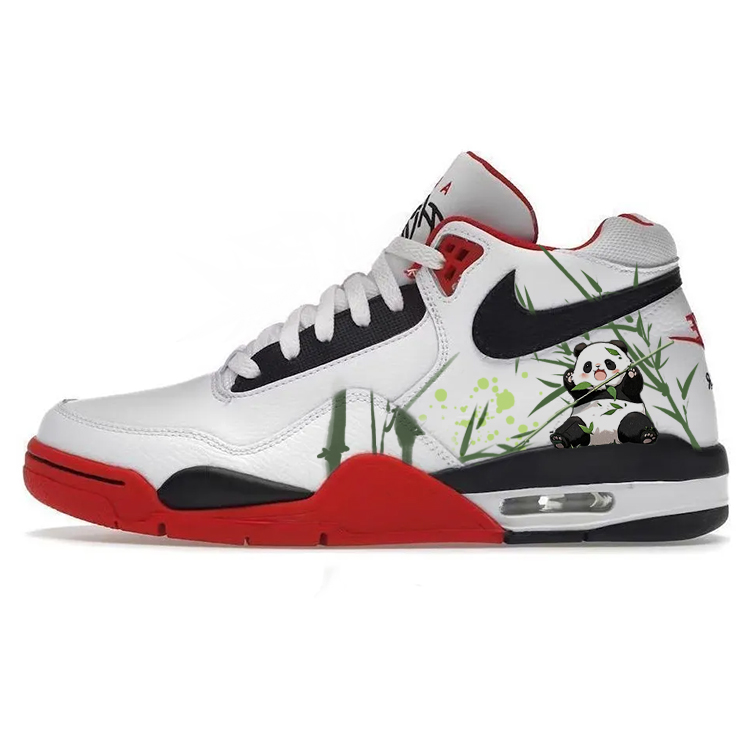 Nike Flight Legacy Non-slip Wear-resistant Shock Absorption High-Top Vintage Basketball Shoes Unisex Red White