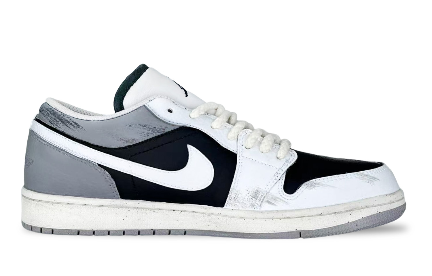 JORDAN Air Jordan 1 Vintage Basketball Shoes Unisex Low top White/Gray