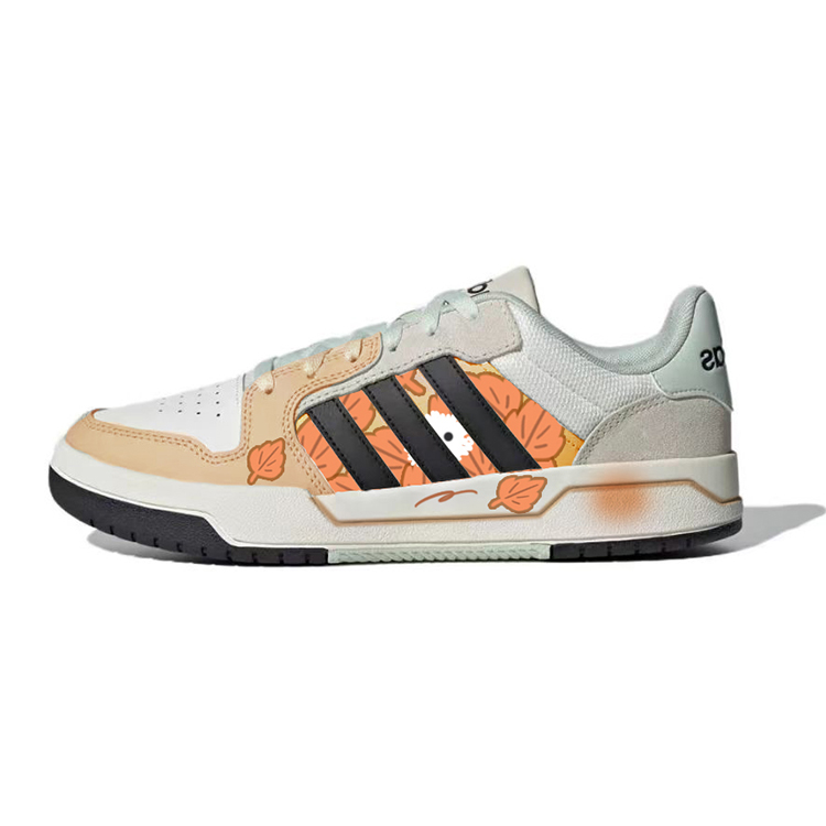 Adidas Neo Entrap Anti-Slip Wear-Resistant Low-Top Skateboard Shoes Unisex White Green Orange