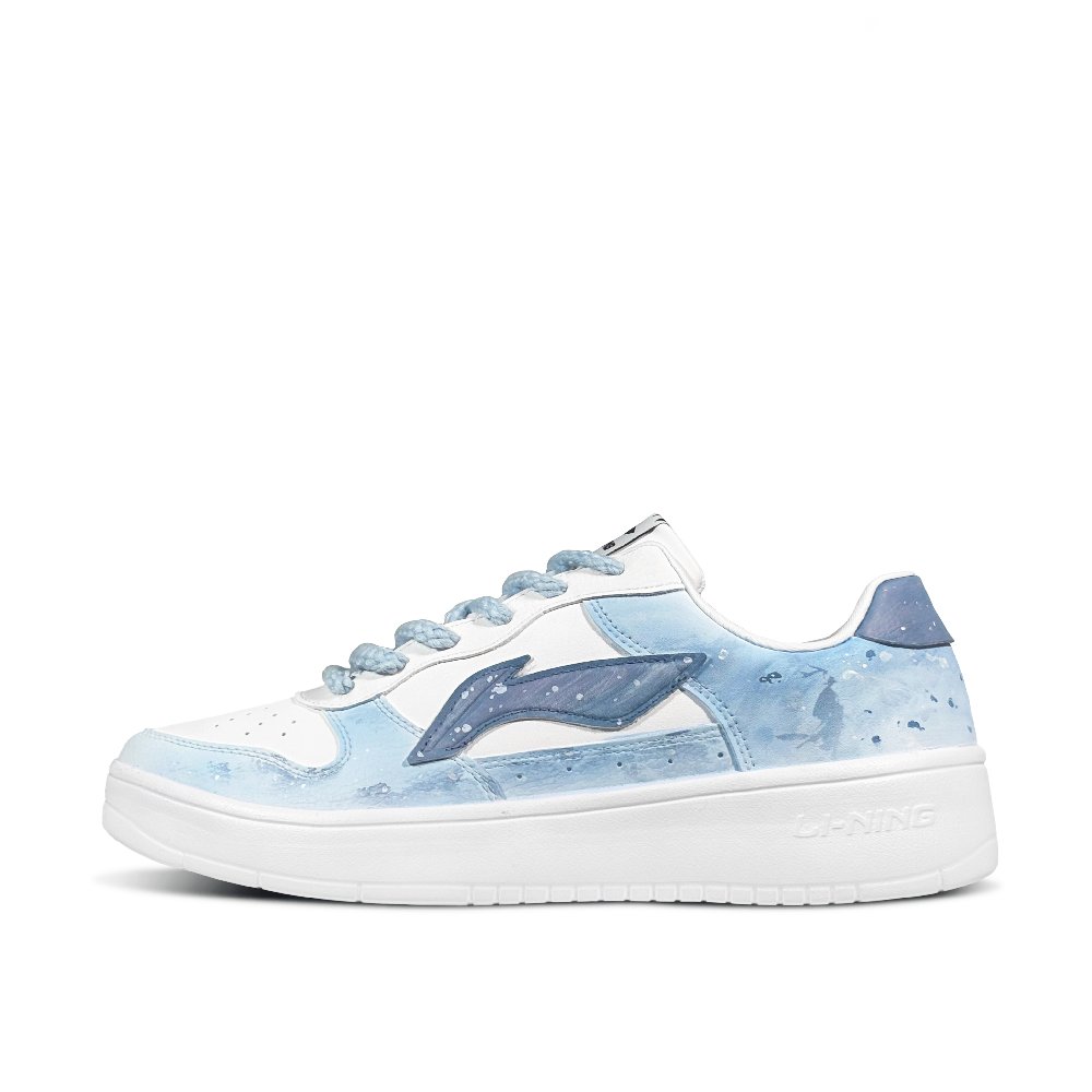 LiNing Pontoon Boats The Wanderings Of A Swordsman Low Top Skateboard Shoes Men's White Blue
