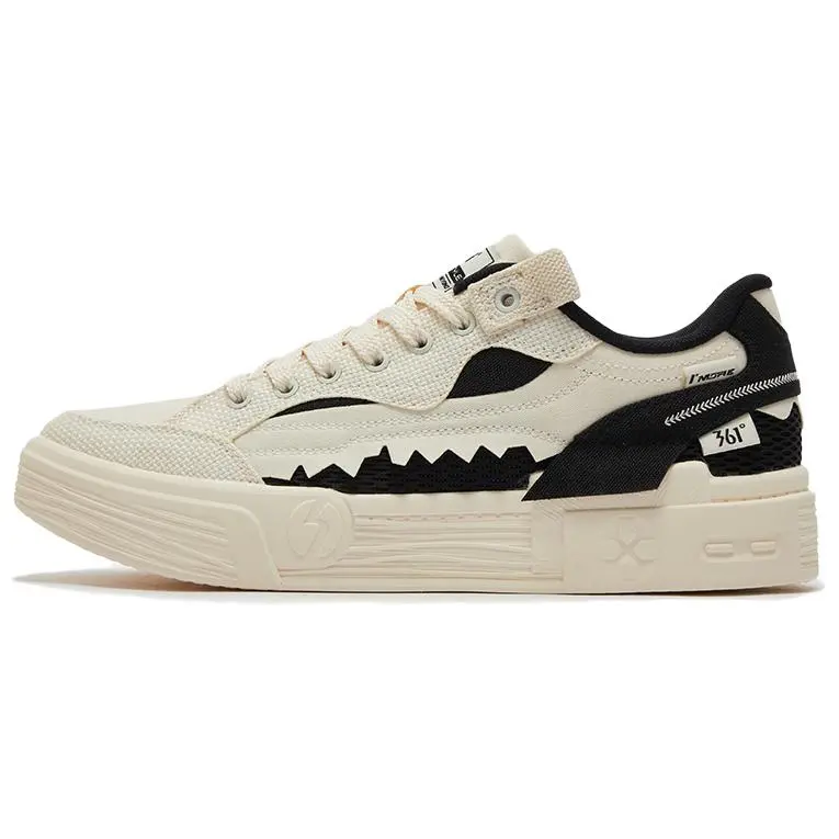 361° Wear resistant And Lightweight Low Top Skateboard Shoes Men's White Black