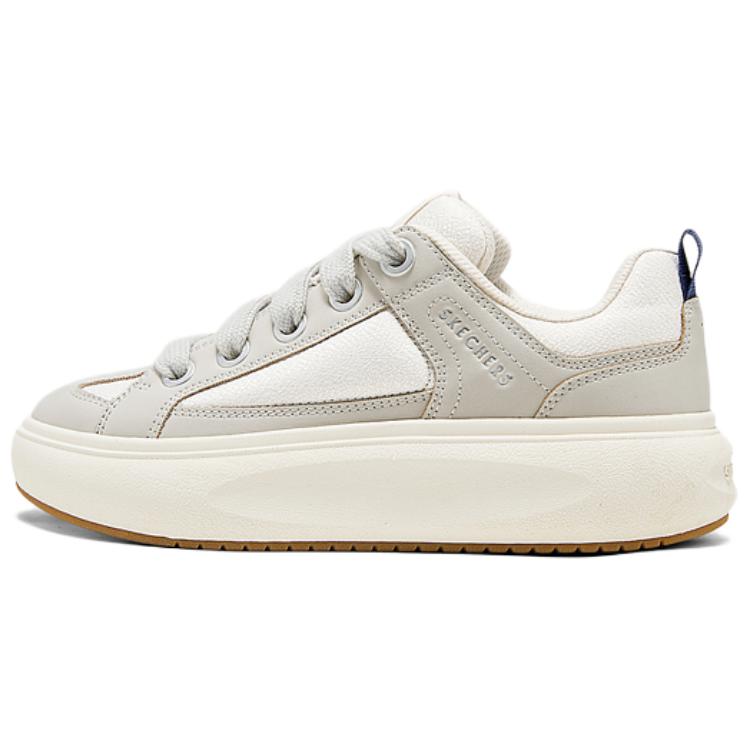 Skechers Breathable Height Increase Low Top Skateboard Shoes Women's Ivory