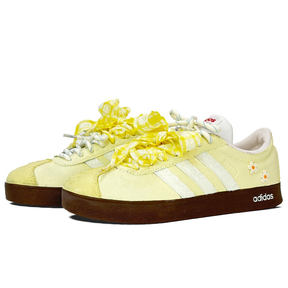 Adidas Neo VL Court 2.0 Anti Slip Wear Resistant Low Top Skateboard Shoes Unisex White Yellow