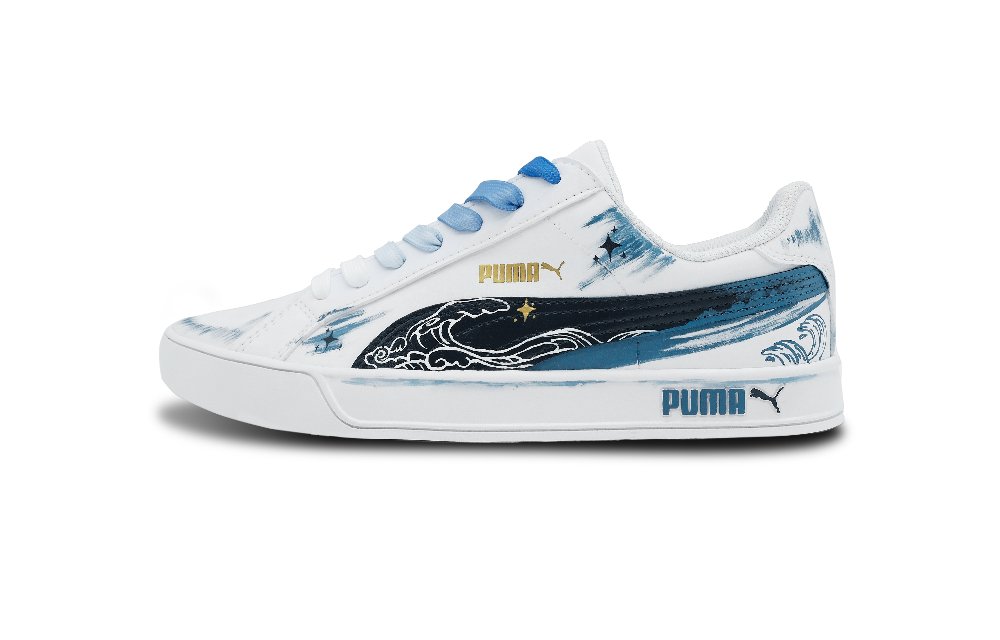 PUMA Smash Vulc Skateboard Shoes Unisex Low-Top Blue/White