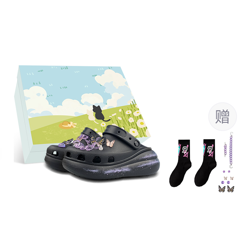 Crocs Crush Clog Clogs Unisex Black Purple купить в интернет-магазине Yoocart с быстрой доставкой по России.