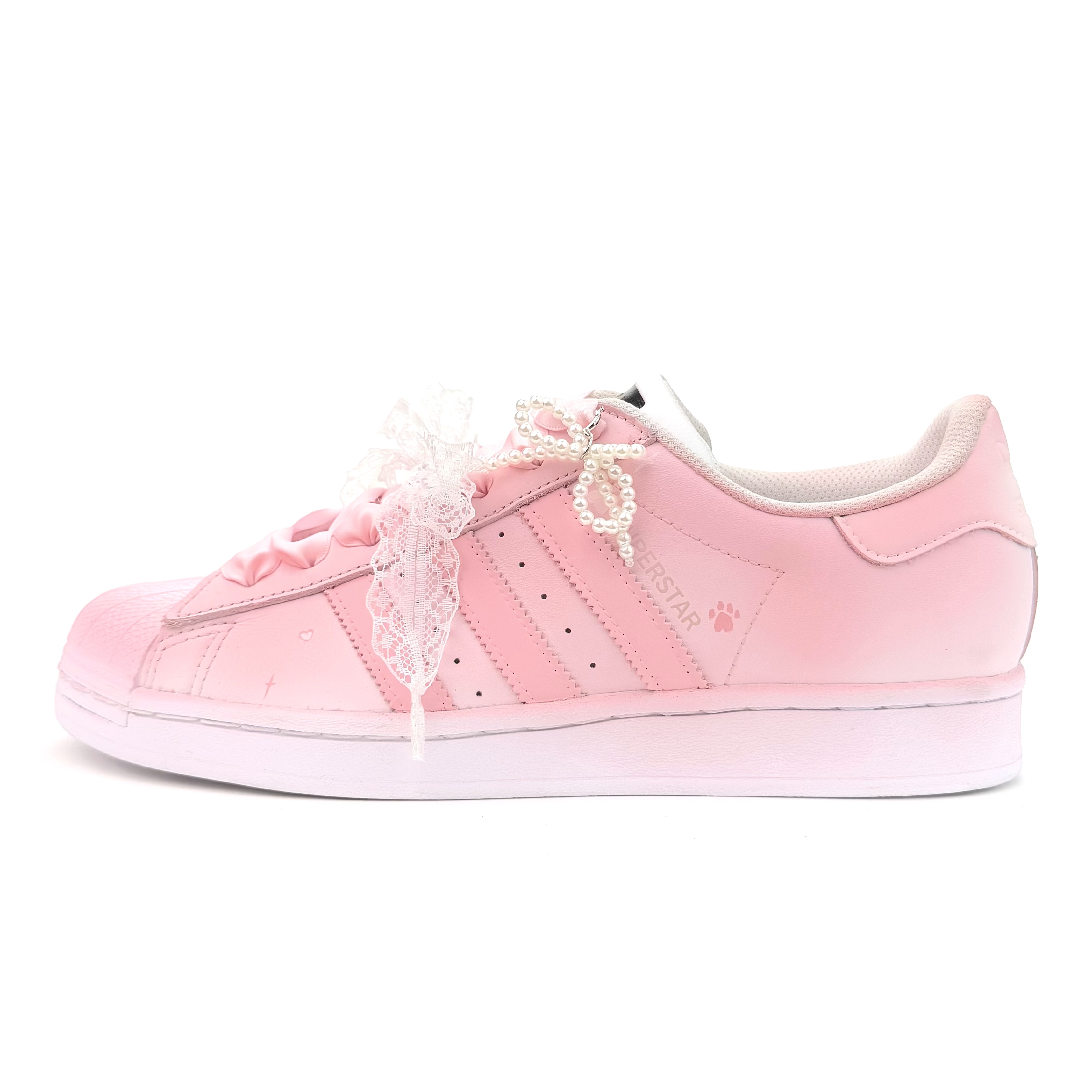 Adidas Originals SUPERSTAR Pink Heartbeat Low top Skateboard Shoes Unisex Pink White