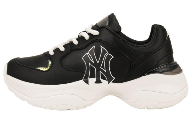 MLB Big Ball Chunky Cookie Anti-Slip And Wear-Resistant Lightweight Low-Top Vintage Chunky Sneakers Unisex Black White