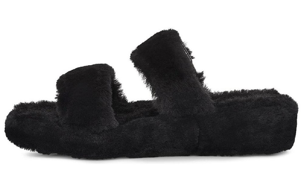 UGG Fuzz Yeah Black Sandals Women's