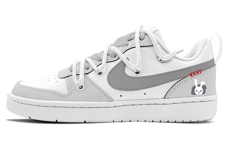 Nike Court Borough Low 2 Skateboard Shoes Women's White Gray