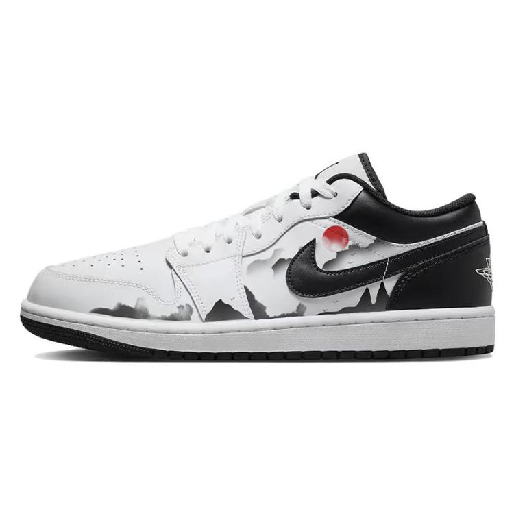 JORDAN Air JORDAN 1 Vintage Basketball Shoes Men Low-Top White Black