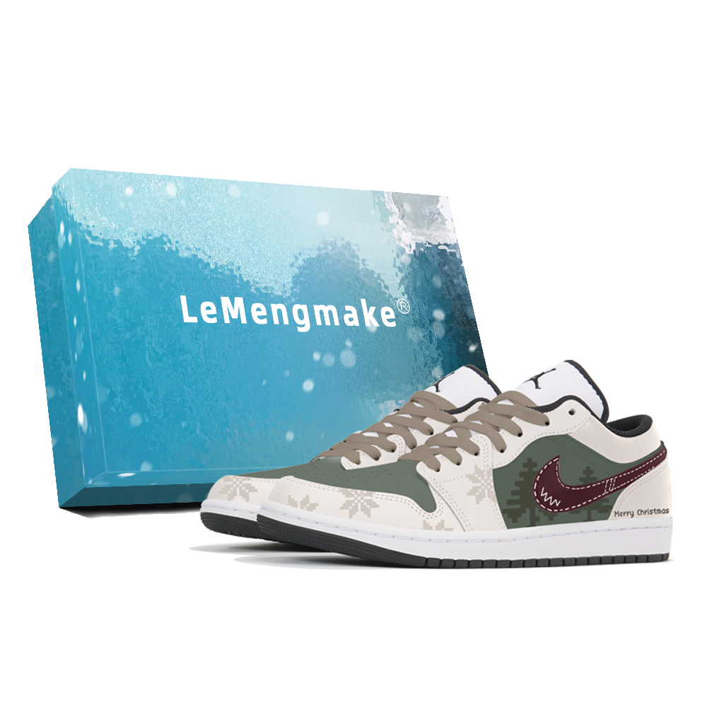 Jordan Air Jordan 1 Cushioned Slip-Resistant Low-Top Vintage Basketball Shoes Men's Beige Green