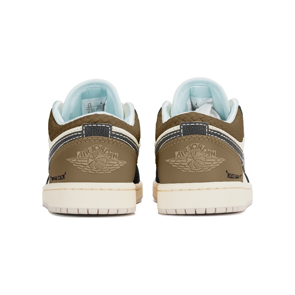 Jordan Air Jordan 1 Wear-Resistant Low-Top Vintage Basketball Shoes Women's Black Yellow