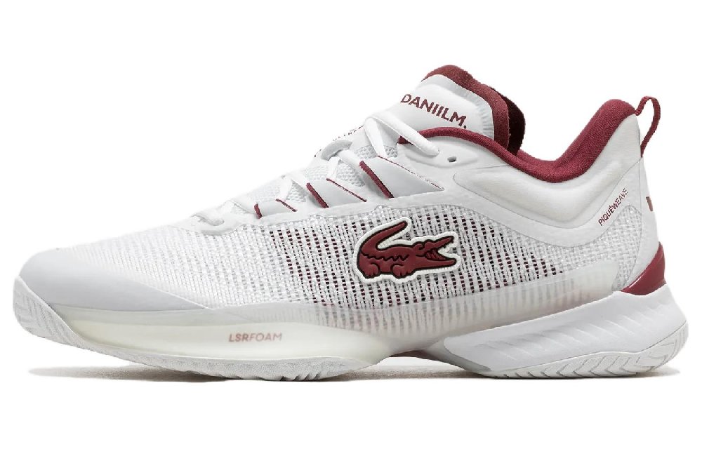 LACOSTE Low-Top Casual Shoes Men's White Red