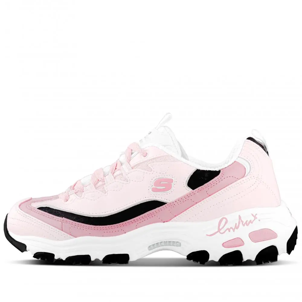 Skechers D'LITES 1.0 Abrasion Resistant Low Top Chunky Sneakers Women's Guava Pink