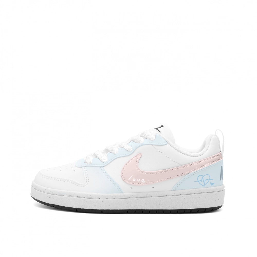 Nike Court Borough Abrasion Resistant Low top Skateboard Shoes Women's Blue Pink