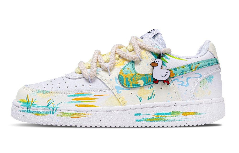 Nike Court Vision 1 Spring Field Duck Anti Slip Wear Resistant Low Top Skateboard Shoes Men's Light Yellow