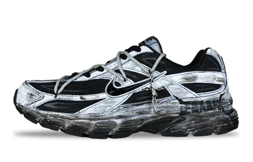 Nike Initiator Abrasion Resistant Low Top Casual City Commute Running Shoes Men's Black White Gray