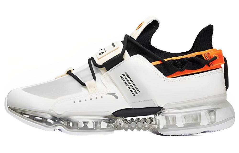 Anta Cushioning Abrasion Resistant Breathable Low Top Running Shoes Men's White Black