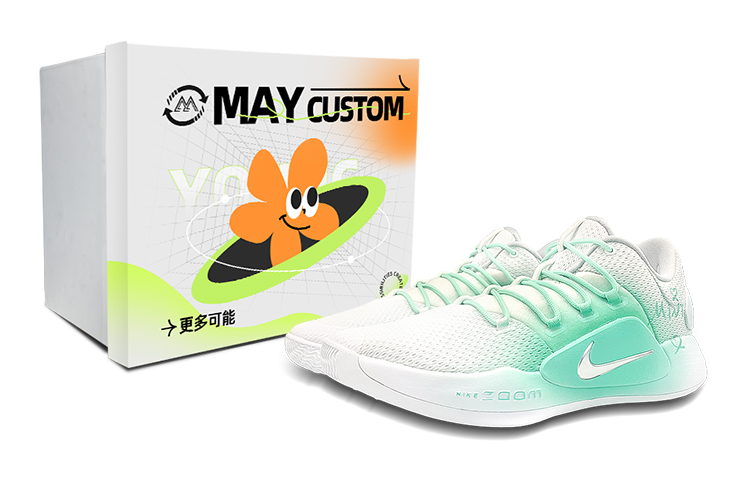 Nike Hyperdunk 10 Cushioning Anti-Slip And Wear-Resistant Low-Top Basketball Shoes Men's White Green
