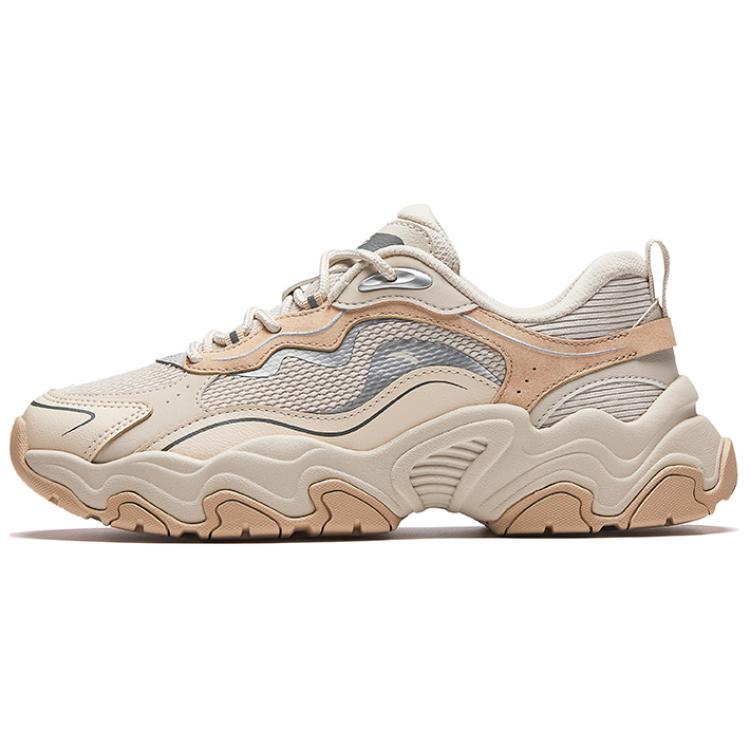 Anta Meteorite Anti-Slip Wear-Resistant Low-Top Casual Shoes Women's Beige Gray