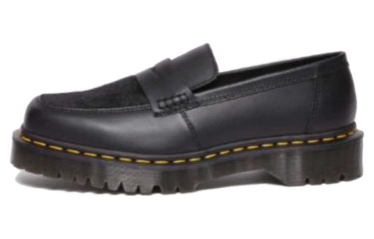 Dr. Martens Penton Bex Square Toe Hair On & Leather Loafers 'Black' Women's