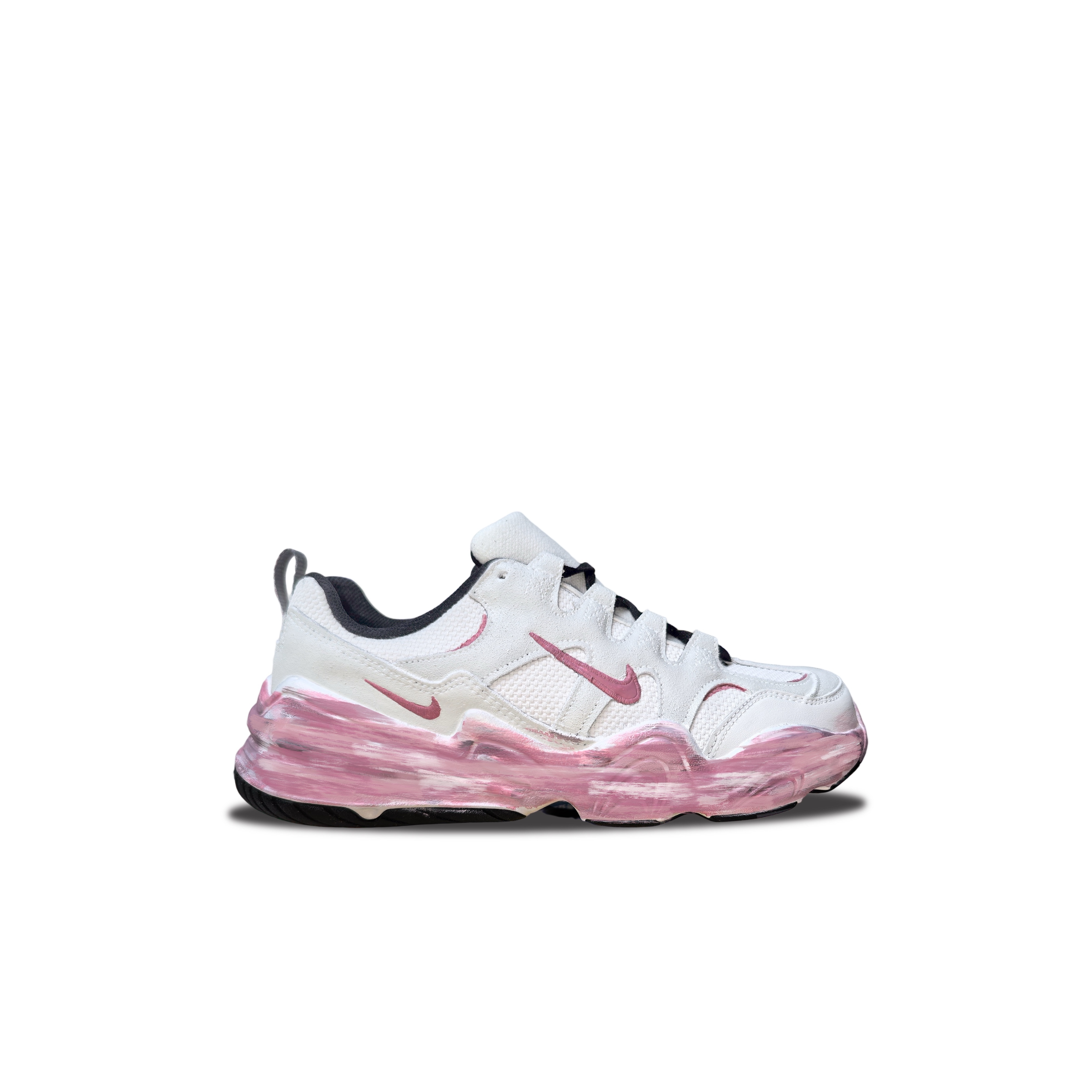 Nike Tech Hera Strawberry Dirty Bag Abrasion Resistant Low top Casual Shoes Women's White Pink