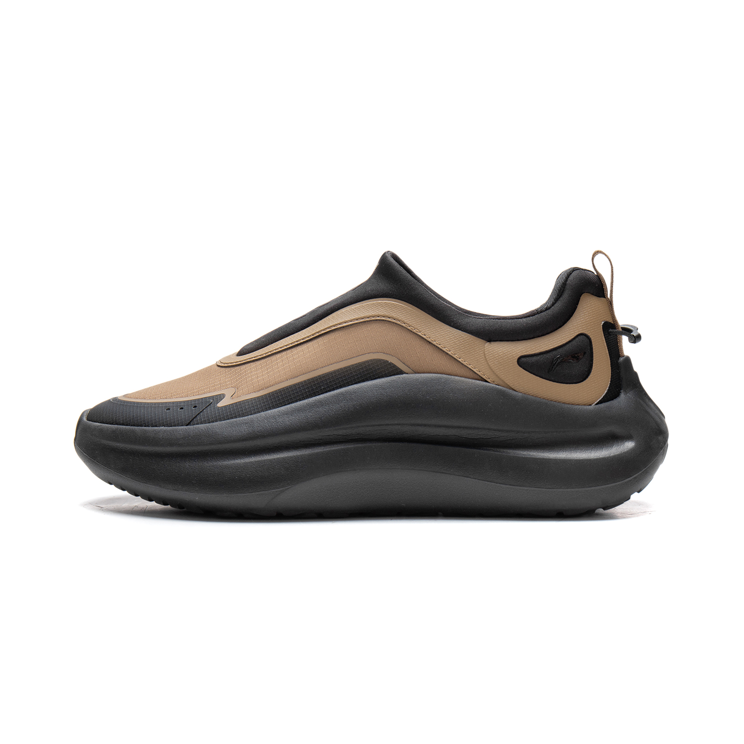 LINING Cloud Wave Lycra Casual Shoes Men's Low top Black/Mocha Coffee Brown