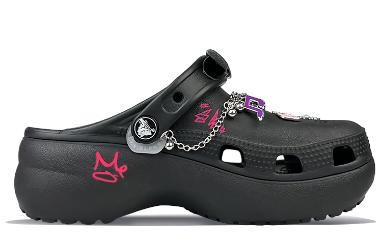 Crocs Classic Platform Clog Clogs Women's Black Pink