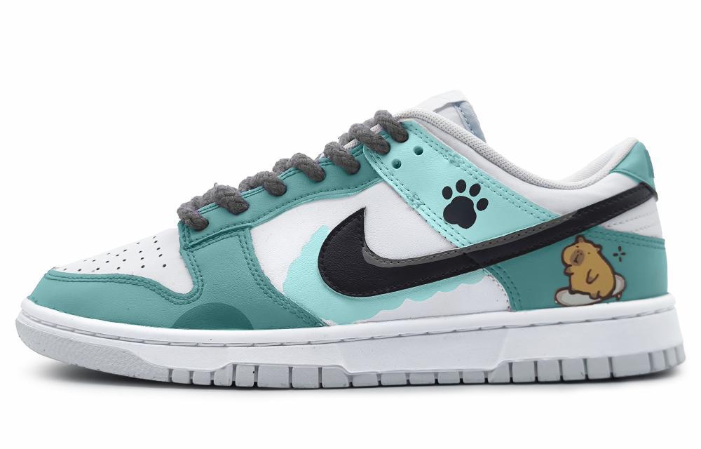 Nike Dunk Low-Top Skateboard Shoes Men's White Green