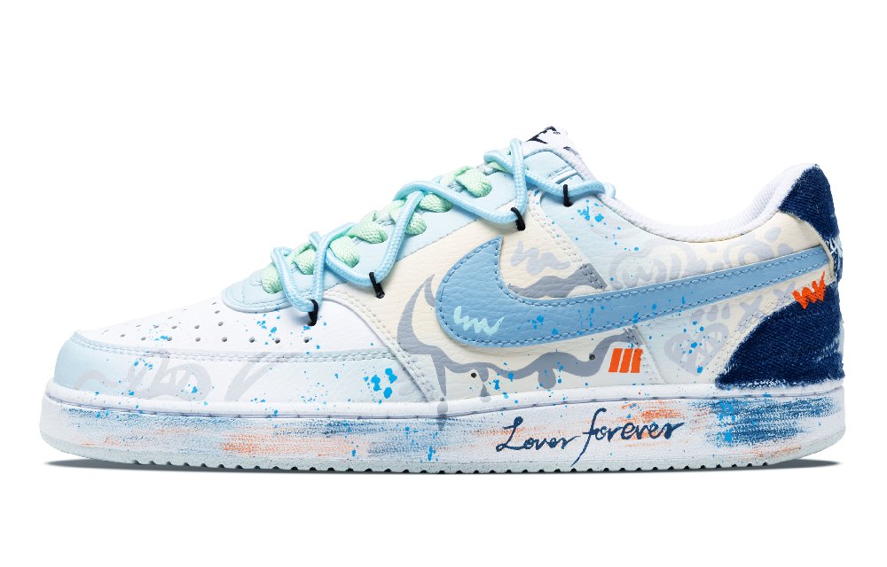 Nike Court Vision 1 Slip Resistant Low Top Skateboard Shoes Men's Sky Blue