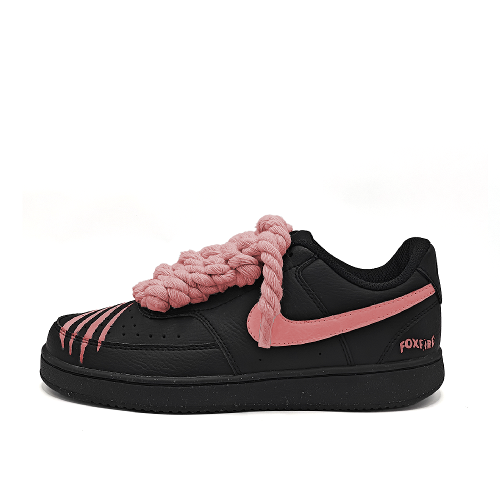 Nike Court Vision Non-slip Lightweight Low-Top Skateboard Shoes Unisex Black Pink