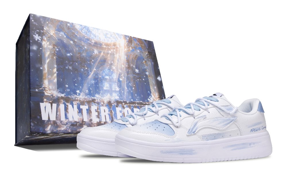 LiNing Pontoon Boats Slip Resistant, Abrasion Resistant, Breathable Low top Skateboard Shoes Men's Blue White