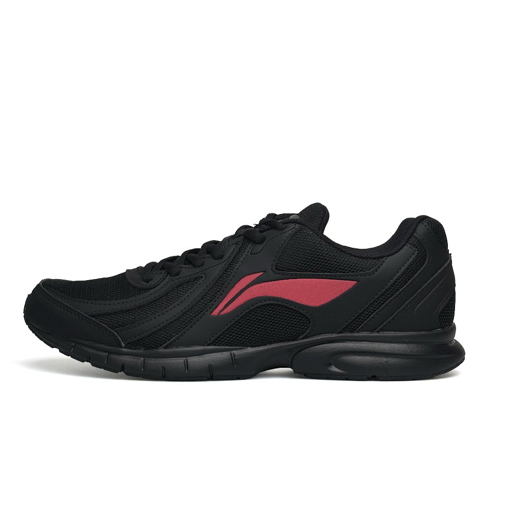 LiNing Slip Resistant Abrasion Resistant Low top Casual Running Shoes Men's Black Red