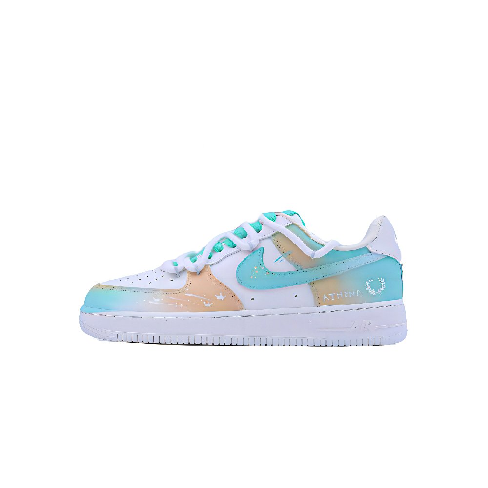Nike Air Force 1 New Singularity, Athena Anti Slip Wear Resistant Low Top Skateboard Shoes Unisex White Blue Orange