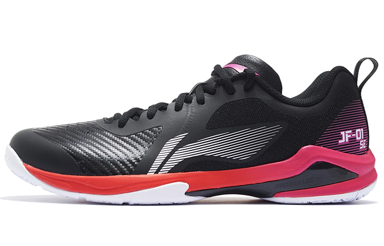 LiNing Sprint SE Cushioned Slip Resistant Abrasion Resistant Low Top Badminton Shoes Unisex Black Red