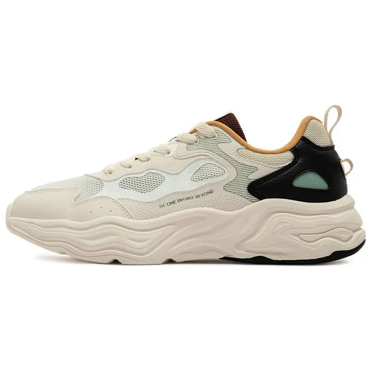 361° Wear-Resistant Cushioning Lightweight Low-Top Casual Shoes Men's Beige Black