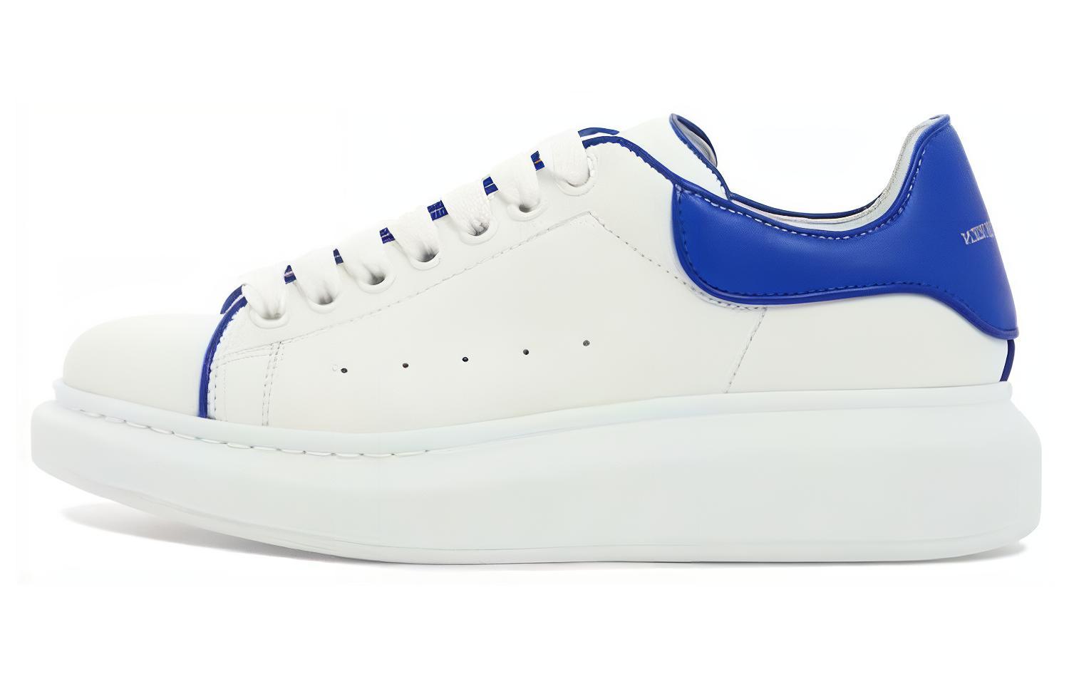 Alexander McQueen IOversized Leather Sneakers 'White Blue' Women's