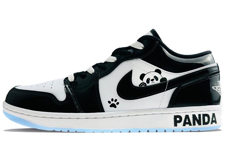 Jordan Air Jordan 1 Abrasion Resistant Lightweight Slip Resistant Low Top Vintage Basketball Shoes Men's Black White