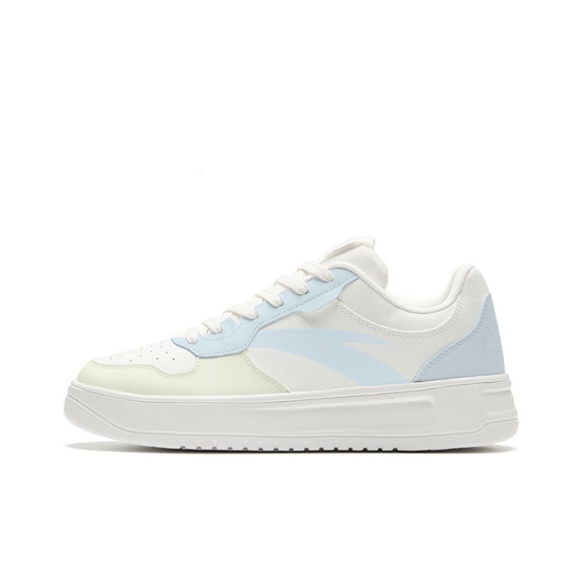 Anta Lightweight Wear Resistant And Slip Resistant Low Top Skateboard Shoes Women's White Yellow Blue