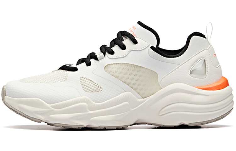 Anta Life Collection Cushioned Slip-Resistant Breathable Lightweight Low-Top Casual Shoes Men's White Black Orange