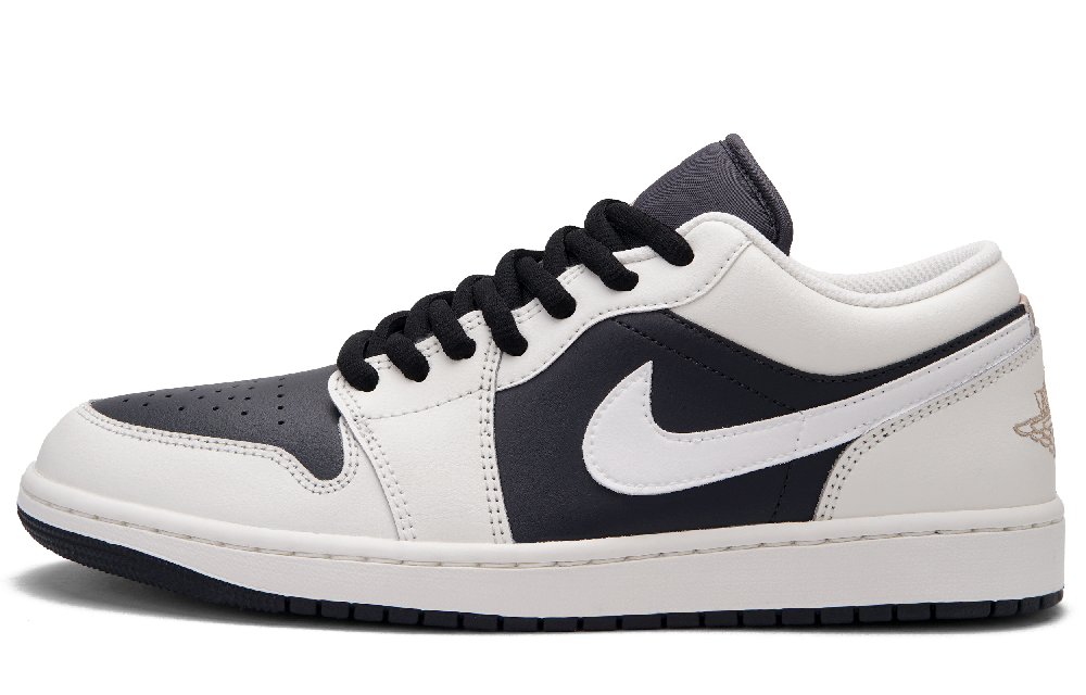 Jordan Air Jordan 1 Abrasion Resistant Low top Vintage Basketball Shoes Unisex Black Gray