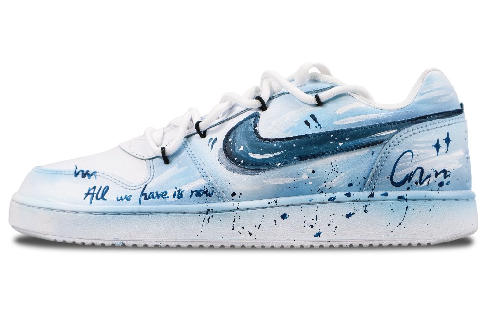 Nike EBERNON Slip Resistant Low Top Skateboard Shoes Men's Blue White