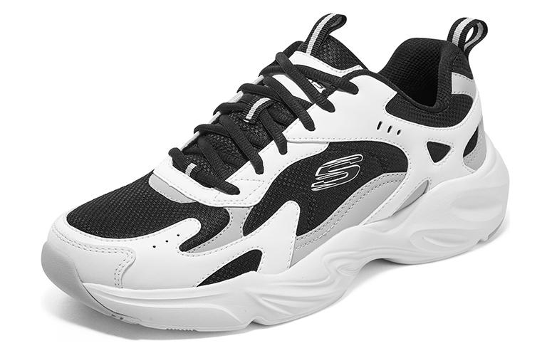 Skechers D'LITES Durable Breathable Low-Top Chunky Sneakers Men's Black White