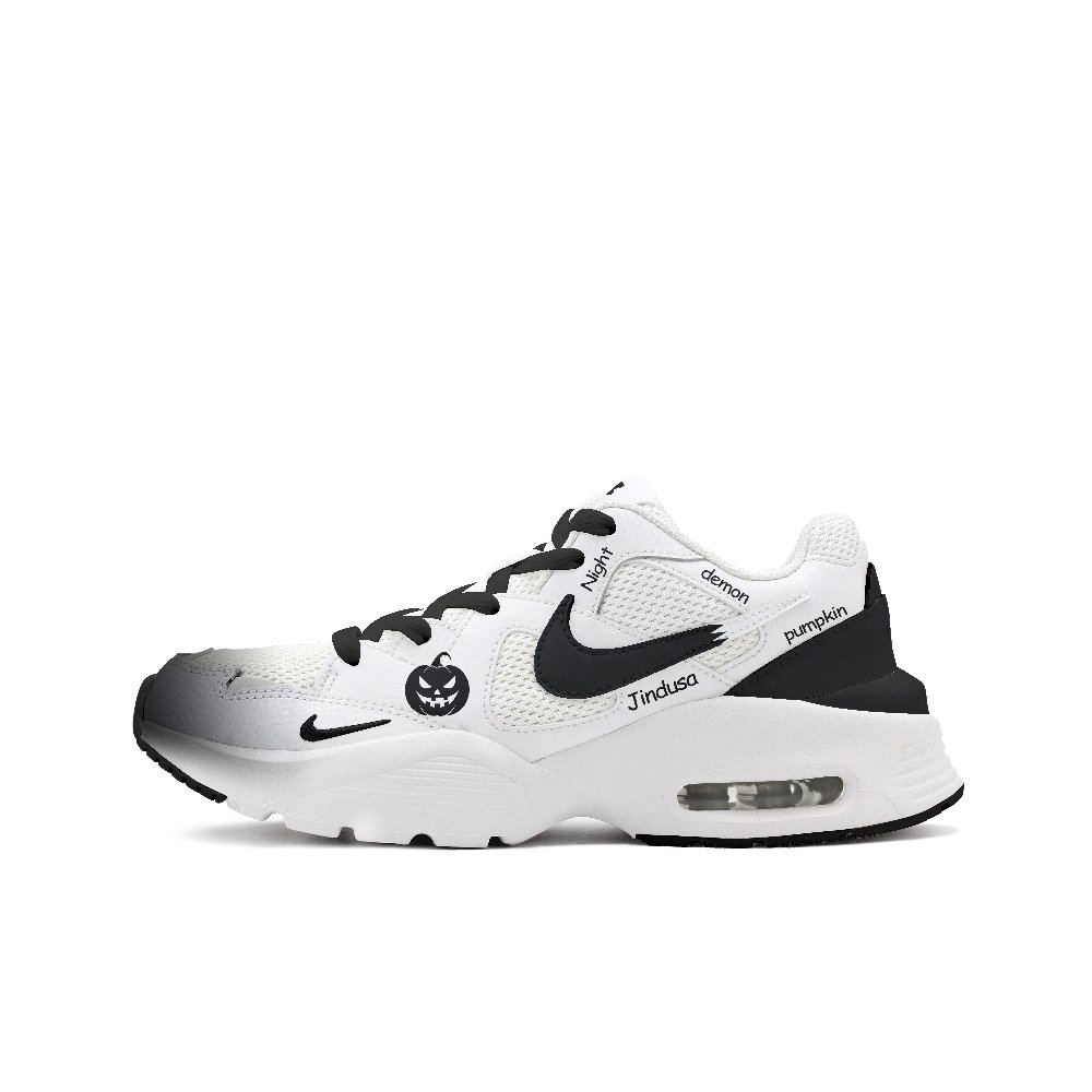 Nike Air Max Fusion Shock Absorbers Low Top Casual Running Shoes Unisex Black White