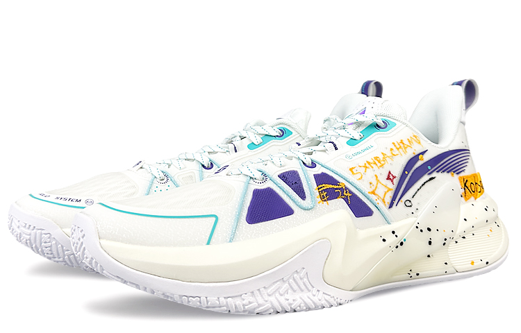 LiNing Speed Cushioning Anti-Slip And Wear-Resistant Rebound Low-Top Basketball Shoes Men's Purple Blue White купить в интернет-магазине Yoocart с быстрой доставкой по России.