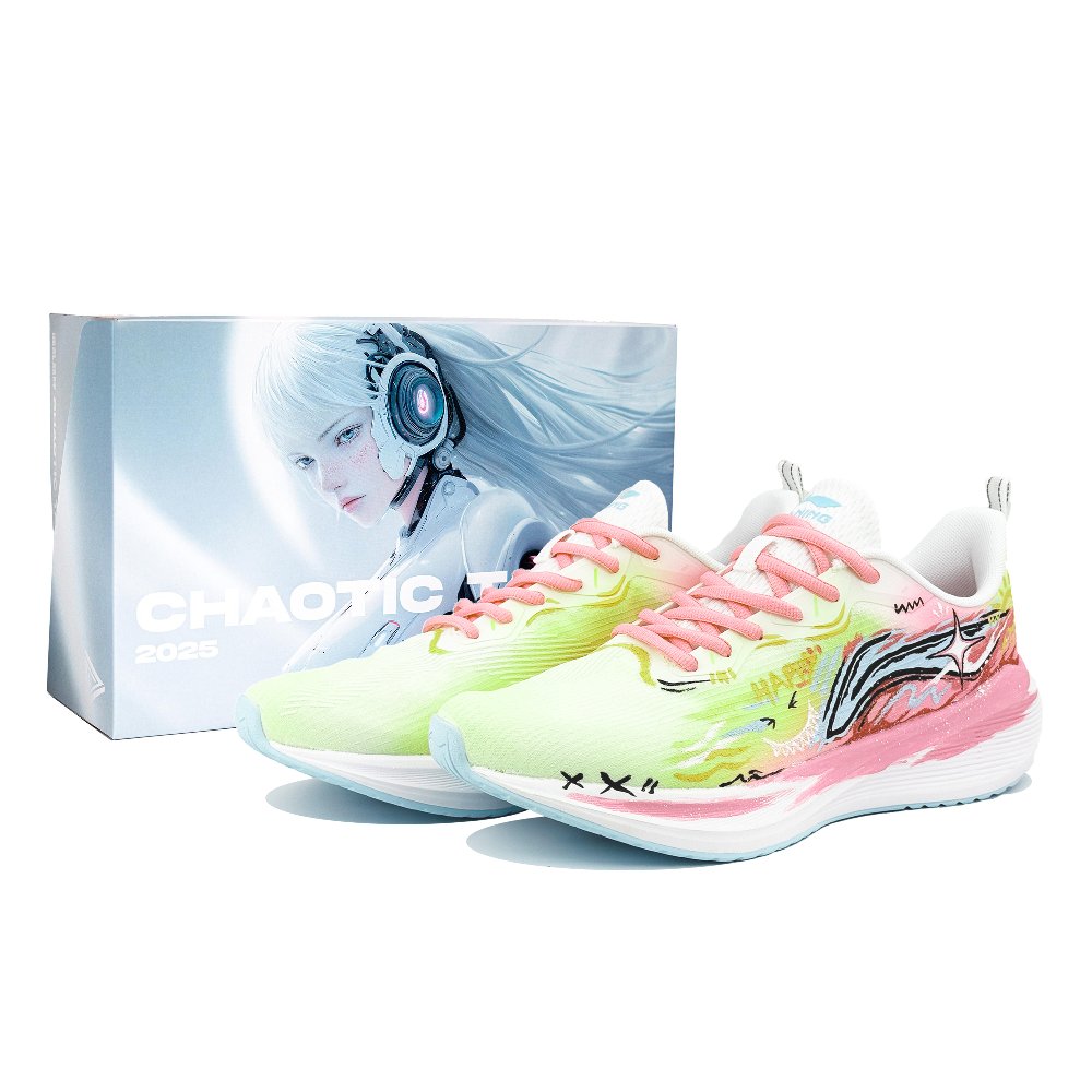 LiNing Wuyue Cushioning And Breathable Low Top Physical Fitness Test & Exam Running Shoes Men's Yellow Green Pink