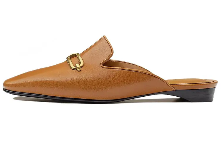 HERMES Esmee Closed Toe Slippers Women's Brown