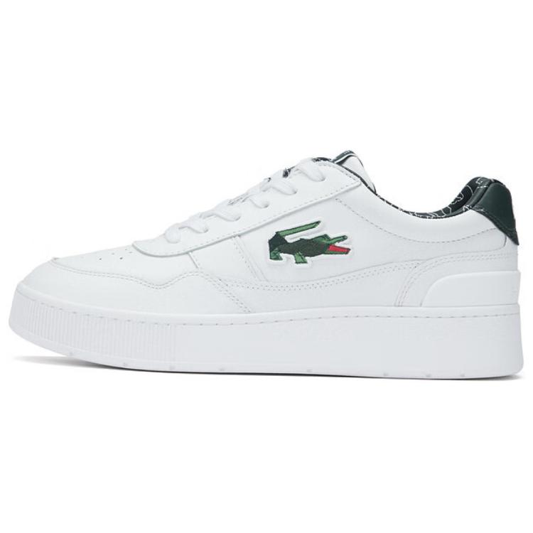 LACOSTE Low-Top Skateboard Shoes Men's White/Dark Green